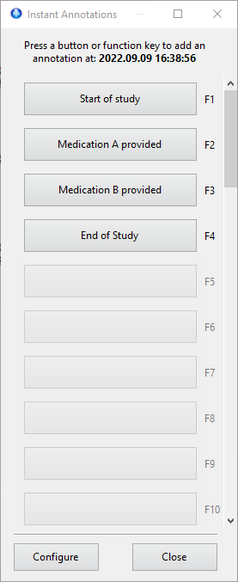 Instant annotations in MediCollector BEDSIDE software